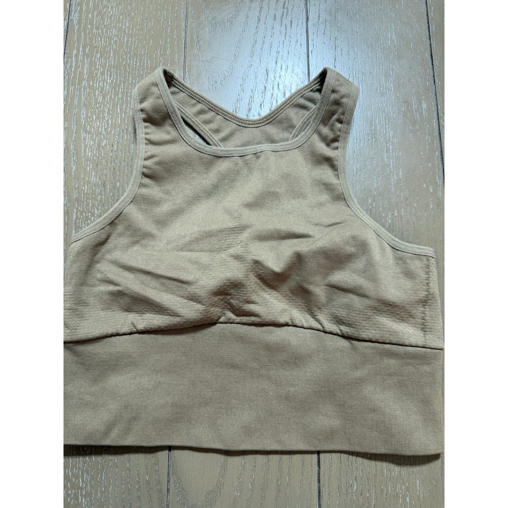 Free People FP Movement Sports Bra Womens XS/S Tan Racerback Cutout Activewear - Picture 6 of 7